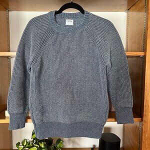 Esby pullover sweater in marled blue speckled blue cotton xs fits up to medium